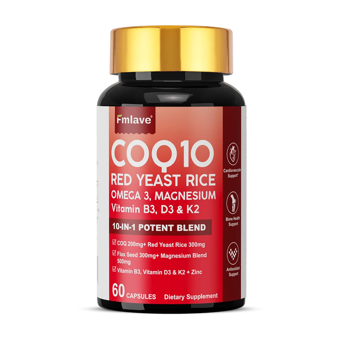 Fmlave CoQ10 10-in-1 supplement bottle