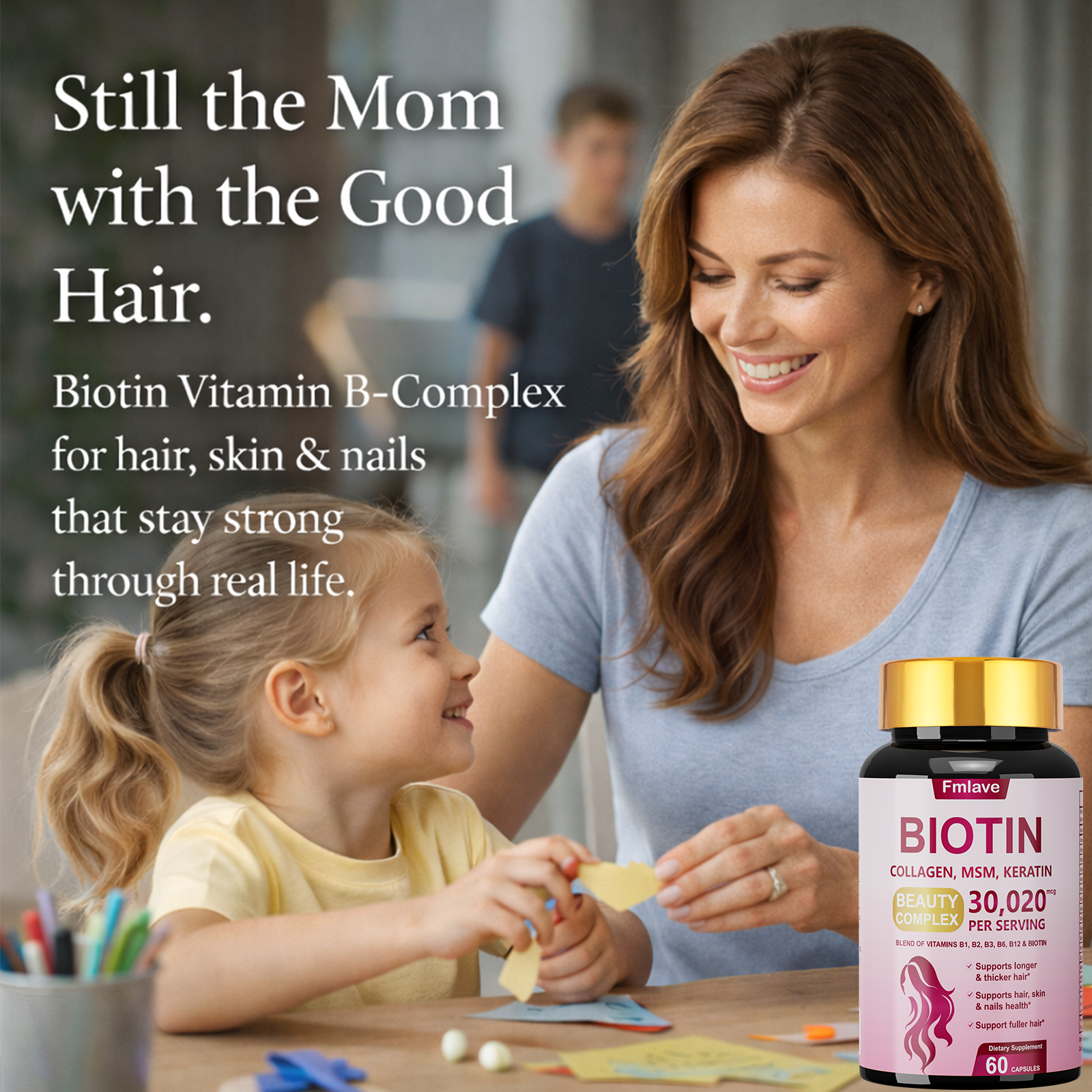 BIOTIN Vitamin B-Complex 60 Capsules back label