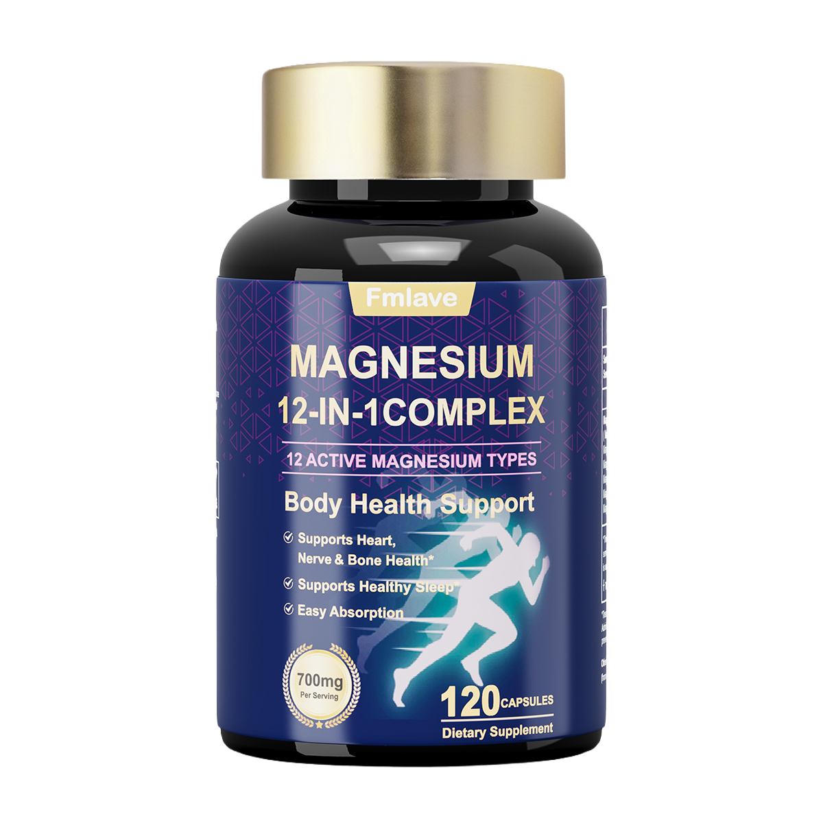 Fmlave Magnesium 12-in-1 Complex 700mg - 12 Forms Magnesium Blend, 120 Capsules