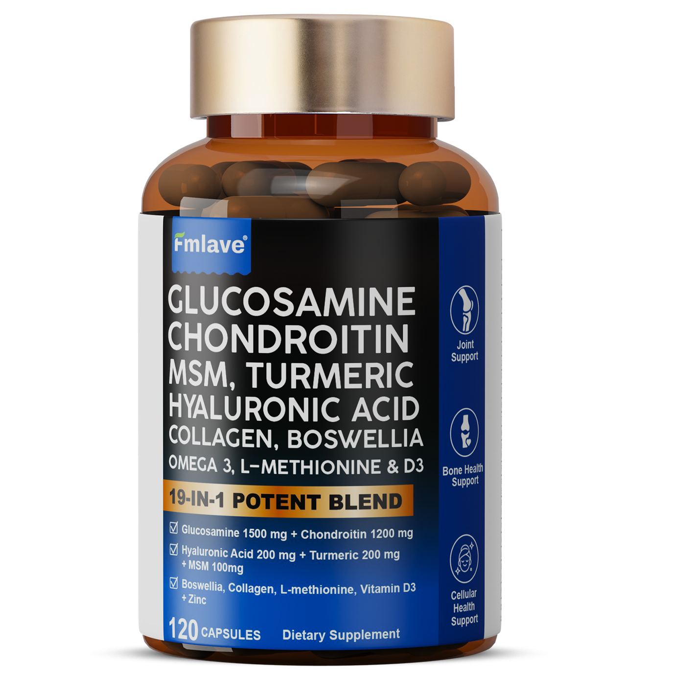 Glucosamine Chondroitin MSM 19-in-1 Joint Support Capsules