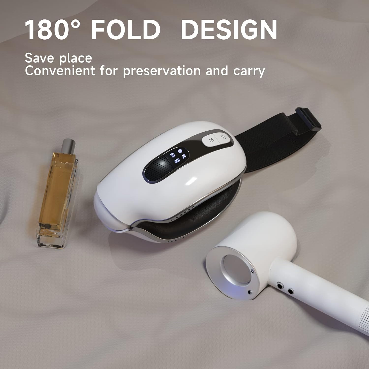Fmlave eye massager with 180-degree foldable portable design