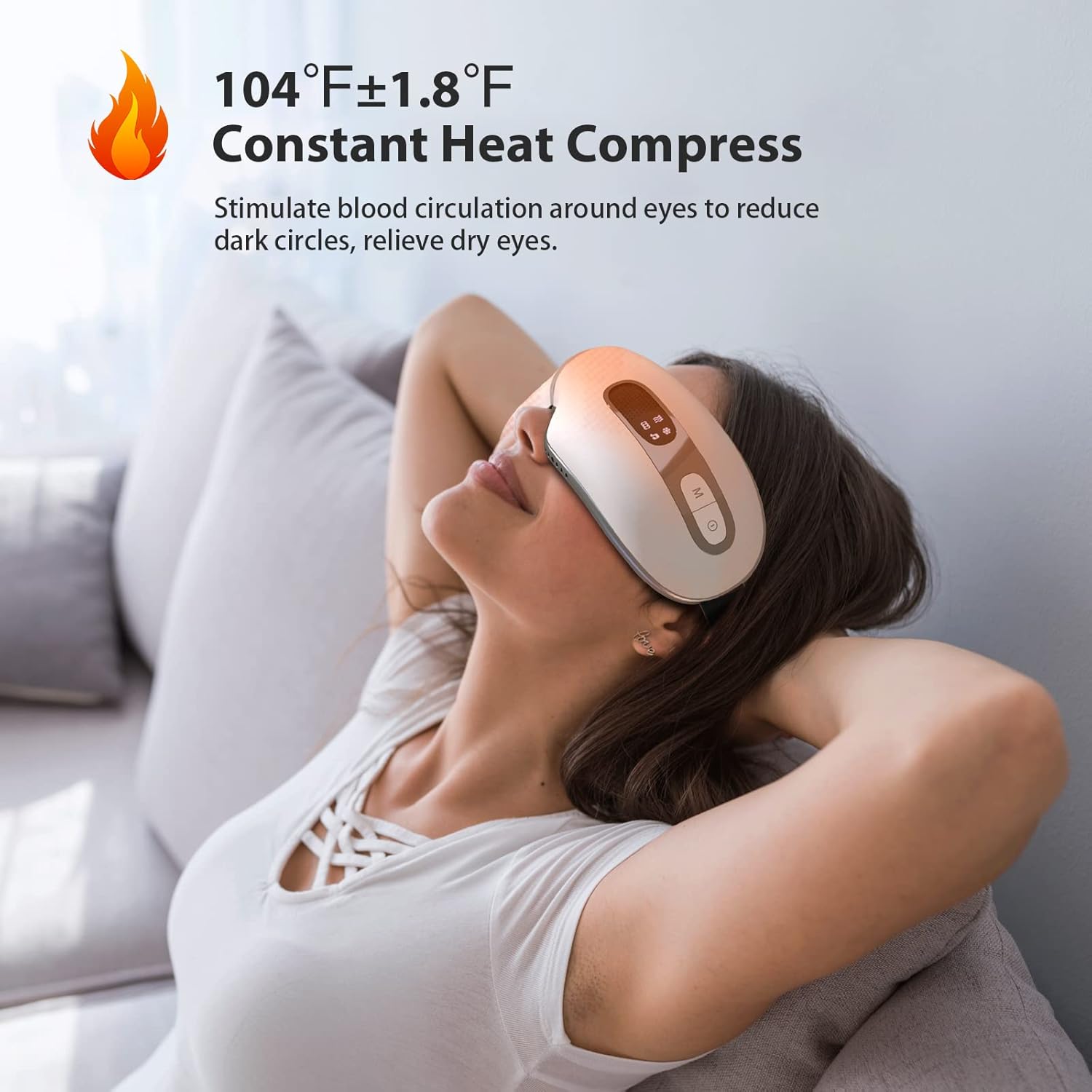 Fmlave eye massager with heat for warm compress relaxation