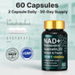 NAD+ Resveratrol Supplement — 500mg Nicotinamide Riboside (NR) — 60 Capsules
