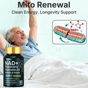 NAD+ Resveratrol Supplement — 500mg Nicotinamide Riboside (NR) — 60 Capsules